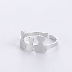 Animal Pet Dog Cat Ring Stainless Steel Adjustable Ring