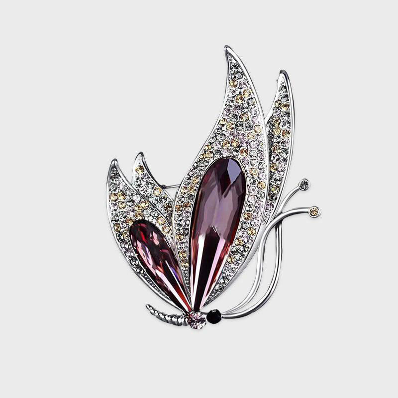 Butterfly Crystal Brooches Pins For Women Girls Gorgeous Clothings Corsage Decor