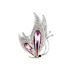 Butterfly Crystal Brooches Pins For Women Girls Gorgeous Clothings Corsage Decor