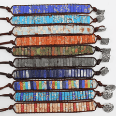 Colorful Stone Braided Bracelet Adjustable Rope Hand Bracelet Energy Healing