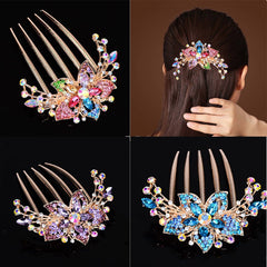 Crystal Bridal Headpieces Rhinestone Floral Hair Clips