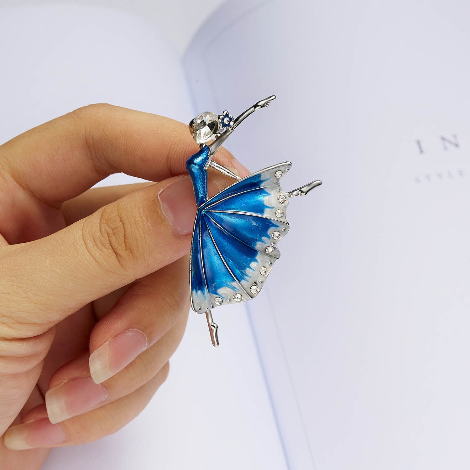 Ballerina Base Brooch Rhinestone Jeweled Corsage Brooch Accessories