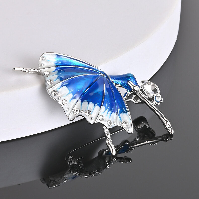Ballerina Base Brooch Rhinestone Jeweled Corsage Brooch Accessories