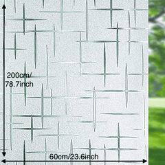 Cross Pattern Frosted Window Film for Home and Office UV Protection