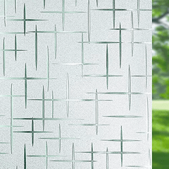Cross Pattern Frosted Window Film for Home and Office UV Protection