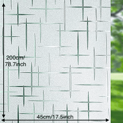 Cross Pattern Frosted Window Film for Home and Office UV Protection