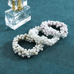 3pcs Faux Pearl Hair Ties Elastic Hair Scrunchies Bead Hair Ropes