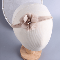 3pcs Flower Elastic Headband Set for Kids - Faux Pearl Rhinestone Head Hoop