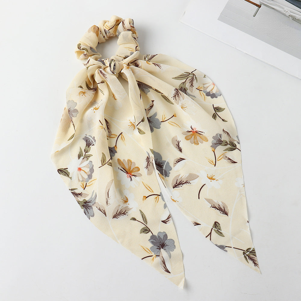 Floral Bowknot Hair Scarf Scrunchies Hair Bands - Hair Elastic