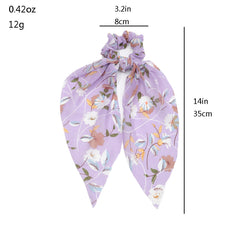 Floral Bowknot Hair Scarf Scrunchies Hair Bands - Hair Elastic