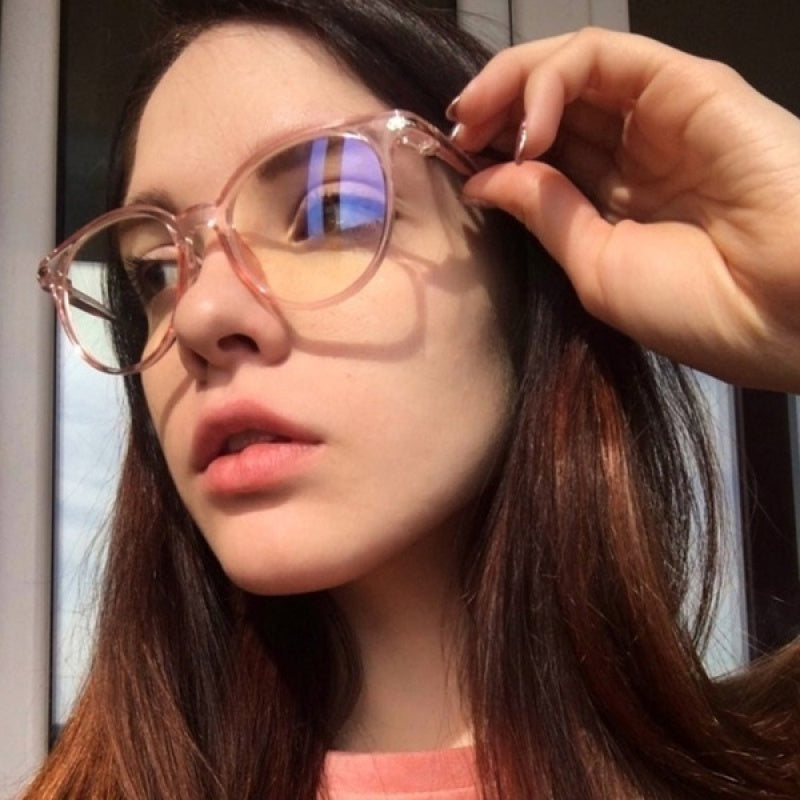 Classic Transparent Oval Proof Computer Glasses with Glasses Bag