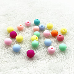 8mm 10mm Round Acrylic Matte Beads - Jewelry Making DIY Bracelet Spacer Beads