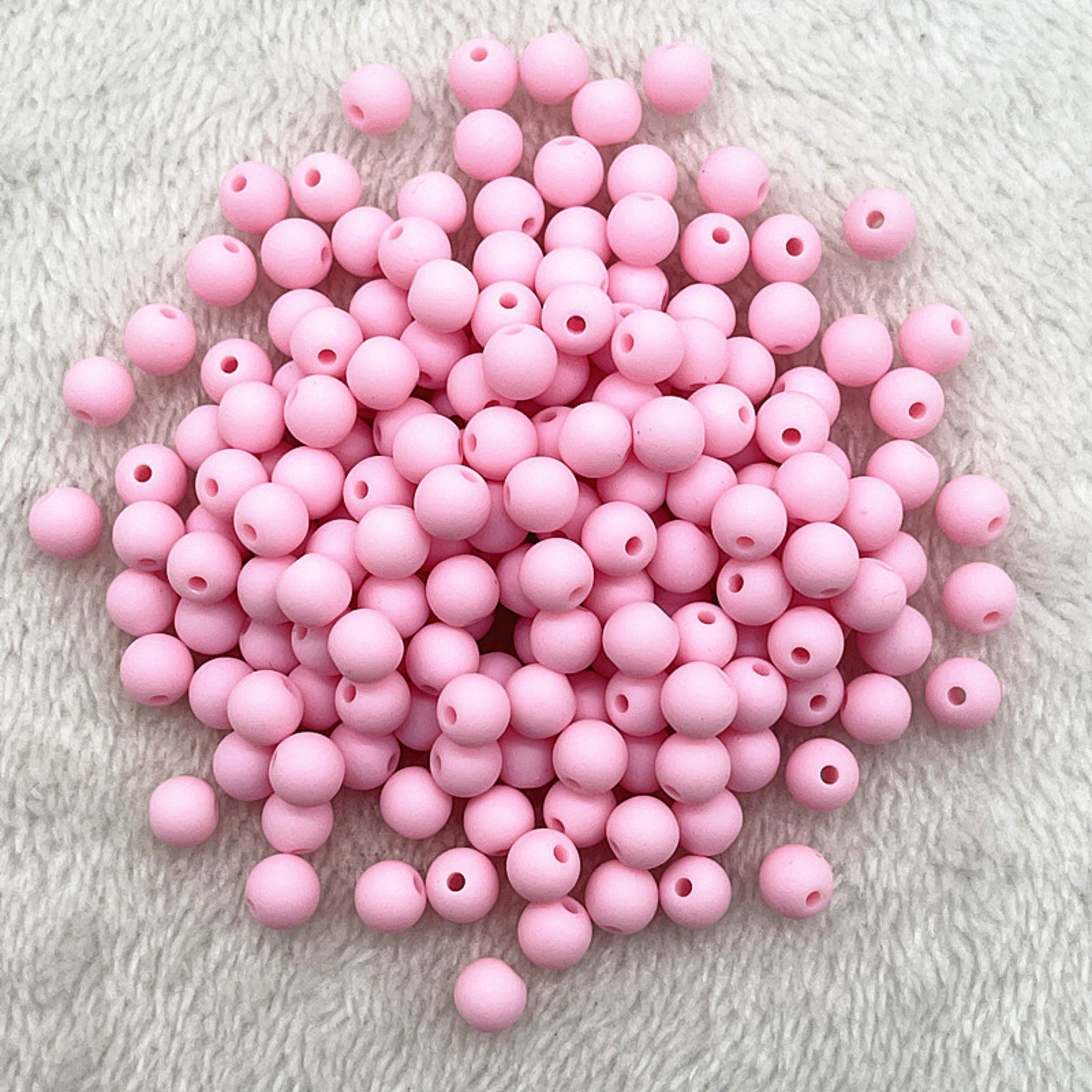 8mm 10mm Round Acrylic Matte Beads - Jewelry Making DIY Bracelet Spacer Beads