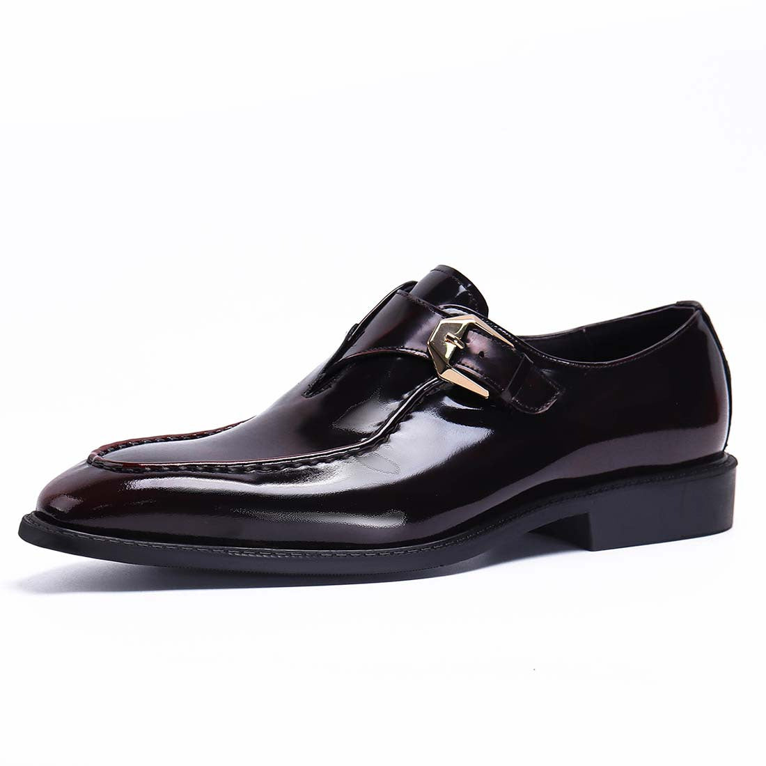 FARVARWO Men's Leather Monk Strap Dress Shoes