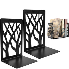 2 Pcs Metal Bookends Tree Design for Home Office School Library
