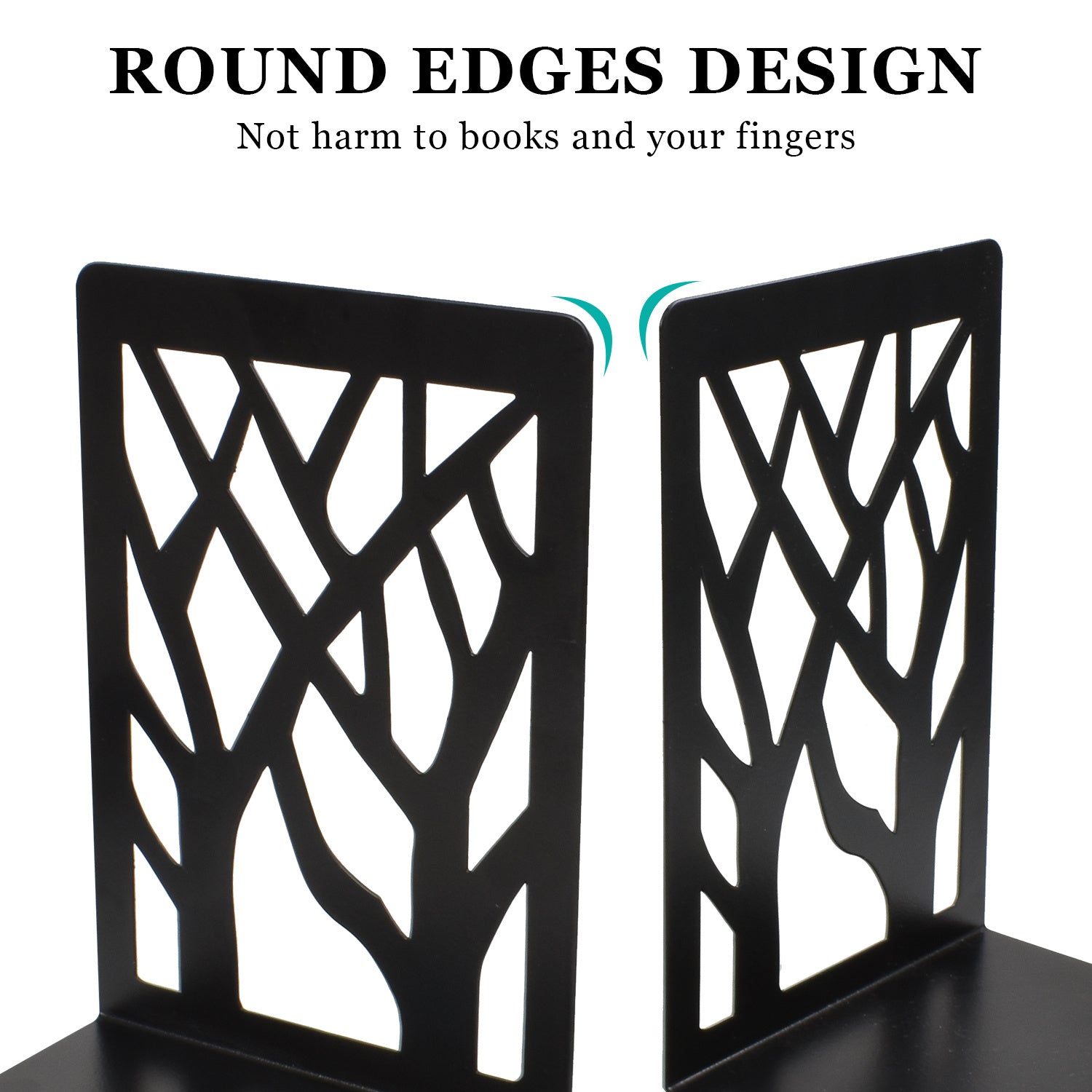 2 Pcs Metal Bookends Tree Design for Home Office School Library
