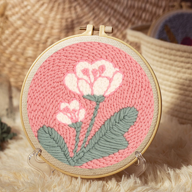 Punch Needle Starter Kit Pink Flowers