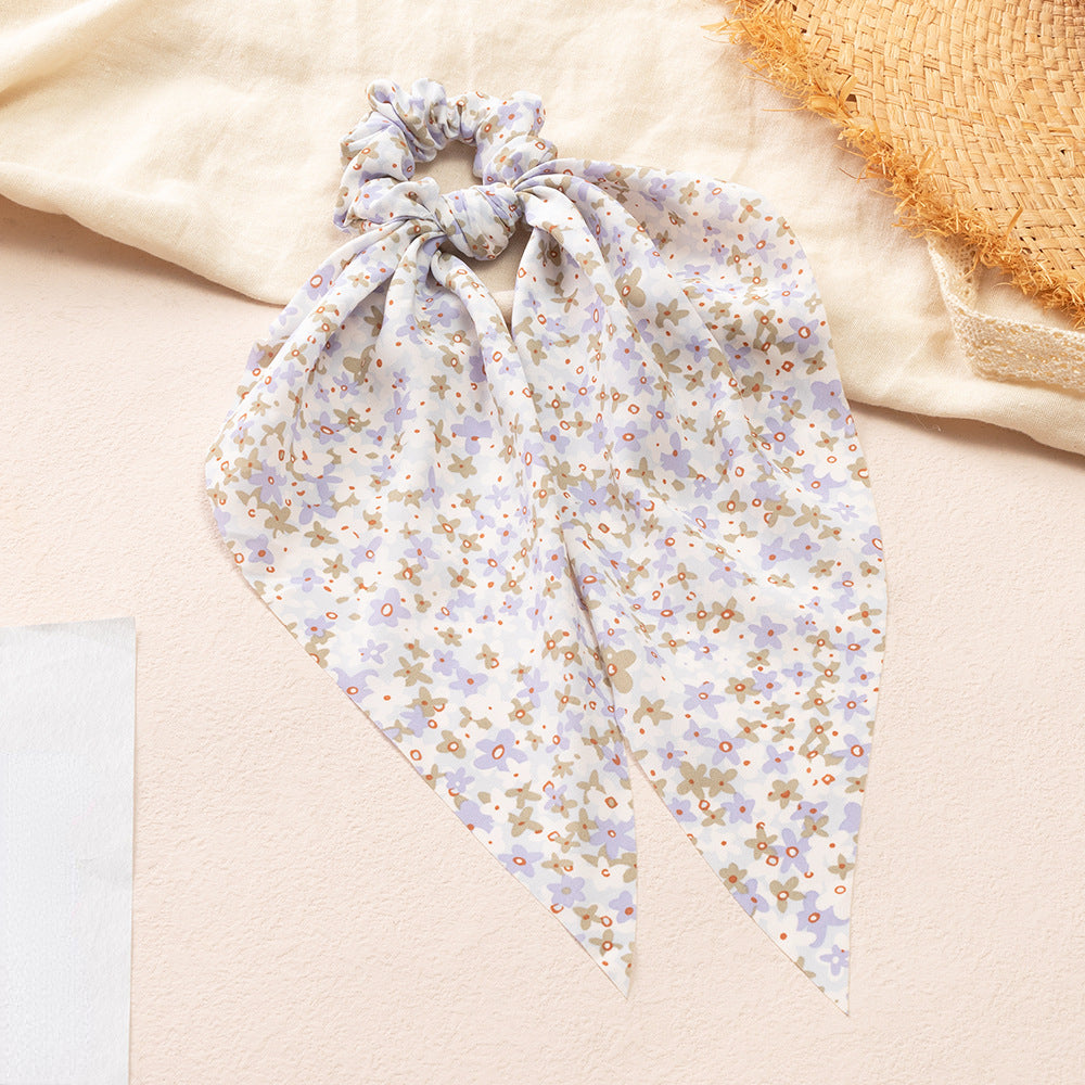 Daisy Flower Hair Scarf Scrunchy Ponytail Holder