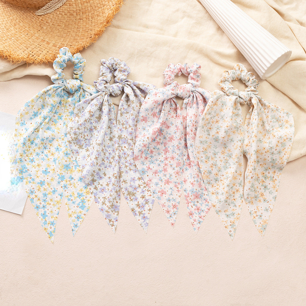Daisy Flower Hair Scarf Scrunchy Ponytail Holder