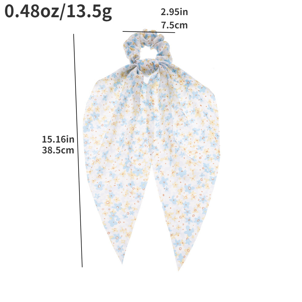 Daisy Flower Hair Scarf Scrunchy Ponytail Holder