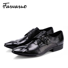 Crocodile Print Leather Oxford Dress Shoes Men's Footwear