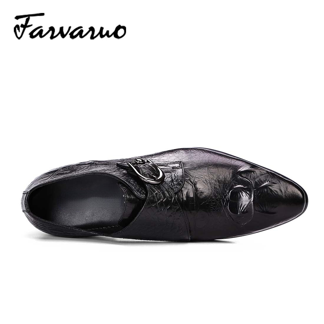 Crocodile Print Leather Oxford Dress Shoes Men's Footwear
