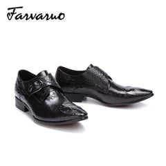 Crocodile Print Leather Oxford Dress Shoes Men's Footwear