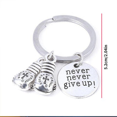 Inspirational Keychain Never Give Up Boxing Gloves Key Chain