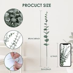 12pcs Realistic Artificial Eucalyptus Leaves for Home Office Weddings