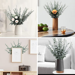 12pcs Realistic Artificial Eucalyptus Leaves for Home Office Weddings