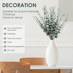 12pcs Realistic Artificial Eucalyptus Leaves for Home Office Weddings
