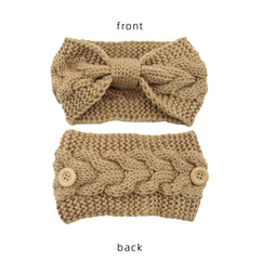 Winter Warm Headband With Button For Women Girls