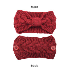 Winter Warm Headband With Button For Women Girls