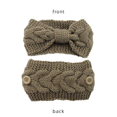 Winter Warm Headband With Button For Women Girls