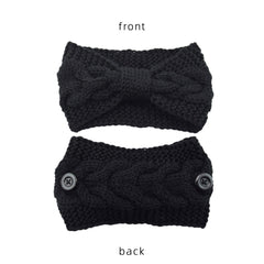 Winter Warm Headband With Button For Women Girls