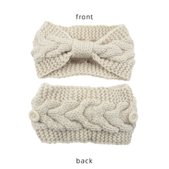 Winter Warm Headband With Button For Women Girls