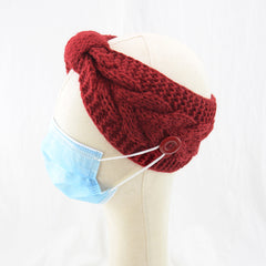 Winter Warm Headband With Button For Women Girls