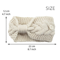 Winter Warm Headband With Button For Women Girls