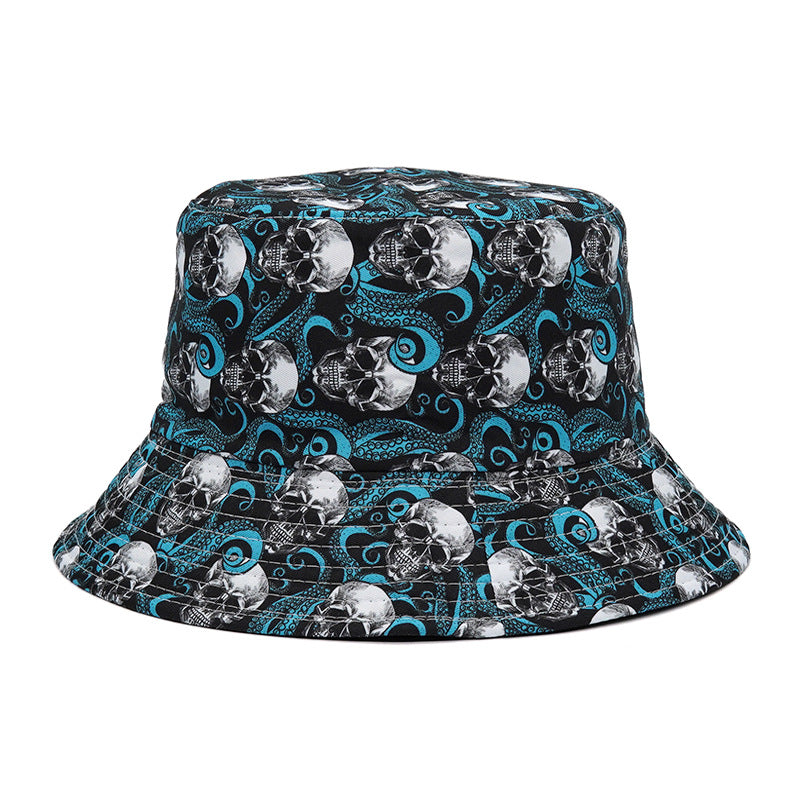 Block Print Bucket Hat Vintage Casual Basin Hats Outdoor Breathable Sunscreen