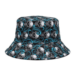 Block Print Bucket Hat Vintage Casual Basin Hats Outdoor Breathable Sunscreen