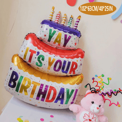 Oversized Bear Cake Holder Aluminum Film Balloon for Halloween Christmas
