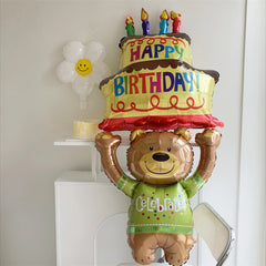 Oversized Bear Cake Holder Aluminum Film Balloon for Halloween Christmas