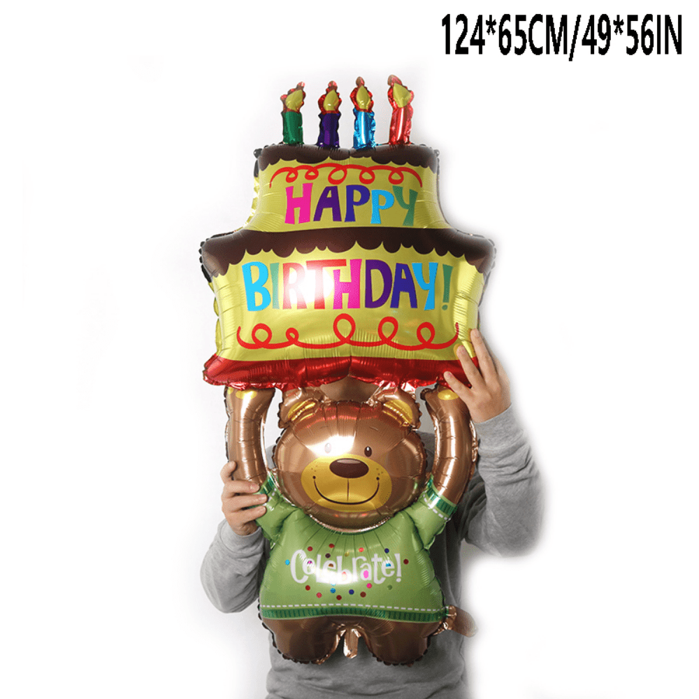 Oversized Bear Cake Holder Aluminum Film Balloon for Halloween Christmas