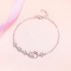 Girls Sweet Kitty Cat Bracelet For Toddler Kids