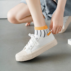 5 Pairs Vertical Striped Ankle Socks Women's Stockings