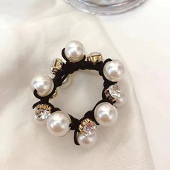 Faux Pearl Hair Ties Rhinestone Elastic Scrunchies Hair Accessories