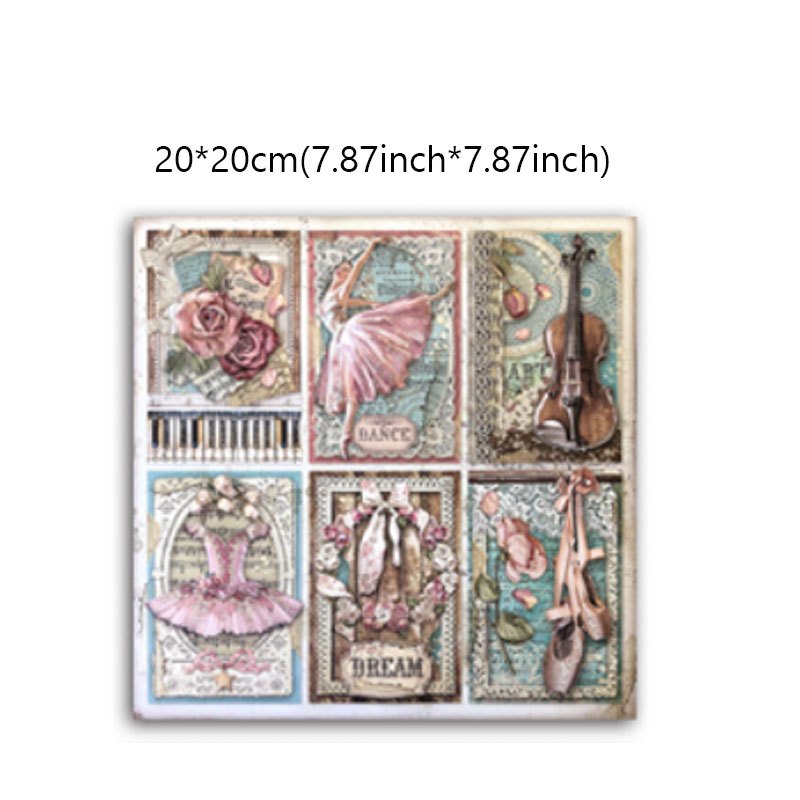 15sheets Large Size Retro Material Paper for Ballet Decoration DIY Tools