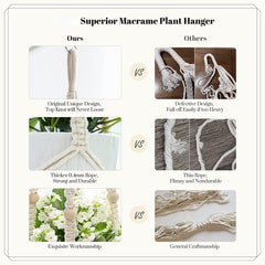 Macrame Plant Hanger Indoor Hanging Planter Basket Wood Beads