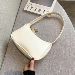 Minimalist Faux Leather Baguette Bag for Party