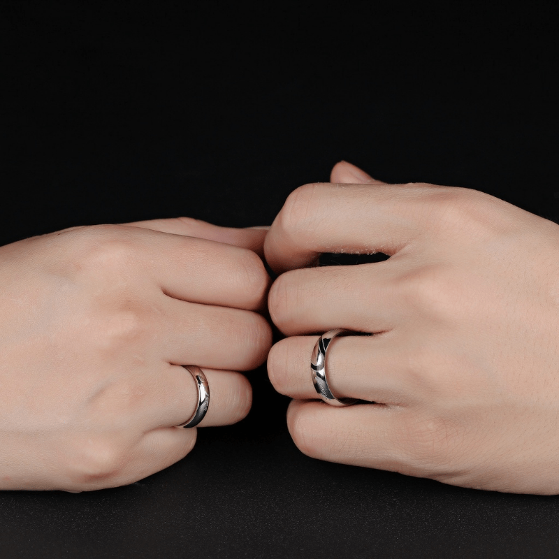 Stainless Steel Couple Ring Jewelry Wedding Ring Sets Romantic Heart Jewelry